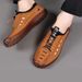 2025 Summer Hollow Breathable Top Bottom Soft Leather Men's Casual Anti Slip And Wear Resistant Lazy Shoes_vogvips.com