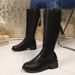 Women's High Top Riding Boots Winter Style with Back Zipper Tassel mid Heel New Available_vogvips.com