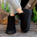 Women's Winter Snow Boots With Thick Sole, Soft Fleece Lining, Round Toe Slip-On Design For Comfort And Warmth In Cold Weather_vogvips.com