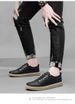 Casual Round Head Lace-up-ree Board Shoes Men's Low-top Breathable Sports Hand-scratched Little White Men's Shoes_vogvips.com