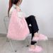Women's Shoes New Wool Slippers Tote Bag Imitation Wool Water Long Wool Millennial Hot Girl Y2K Wool Bag Set_vogvips.com
