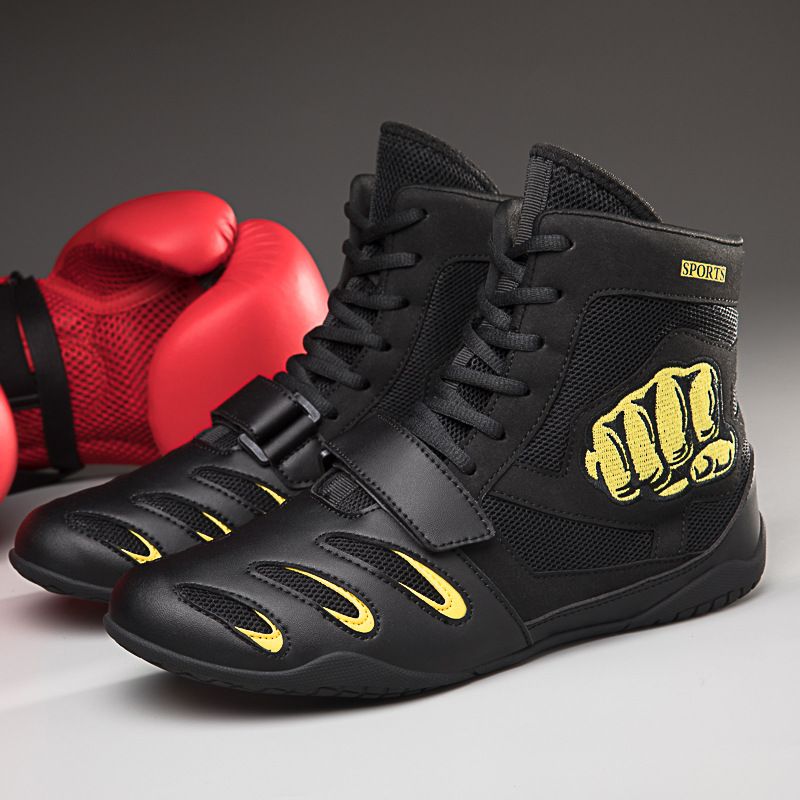 New Professional Boxing Shoes For Teenagers Size 29 46 Fighting Sanda Wrestling Shoes Breathable Non Slip Competition Training Shoes_vogvips.com