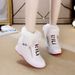 Rabbit Fur Inner Height Increasing Women's Autumn Winter New Warm Cotton Thick Sole Wedge Double Zipper Casual White_vogvips.com