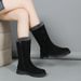 European And American Winter New Thick-Soled Fleece-Lined Thickened Snow Boots Women, Large Size, Warm Towel Mid-Calf_vogvips.com