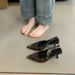 High-end Niche Leopard Print High-heeled Hoe For Women, 2024 Pring/ummer New Vintage Elegant Tiletto Pointed_vogvips.com
