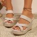 Cross-border Wedge-heeled Plus-size Women's 2024 Summer New European And American Fashion Thick-soled High-heeled Straw_vogvips.com
