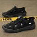 2025 Autumn New Trendy Closed-Toe Sandals Breathable Mesh British Style Casual Beach Men's Shoes_vogvips.com