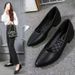 Work Shoes, Women's Single Shoes, All-season Professional Work Pointed-toe Coarse-heeled Leather Shoes, Large-sized Manufacturer_vogvips.com