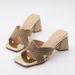 Women's Summer Sandals - Fashionable High Heel Open Toe Slippers With Rhinestones, Comfortable Wide Fit, Square Toe, Black/Gold/Pink_vogvips.com
