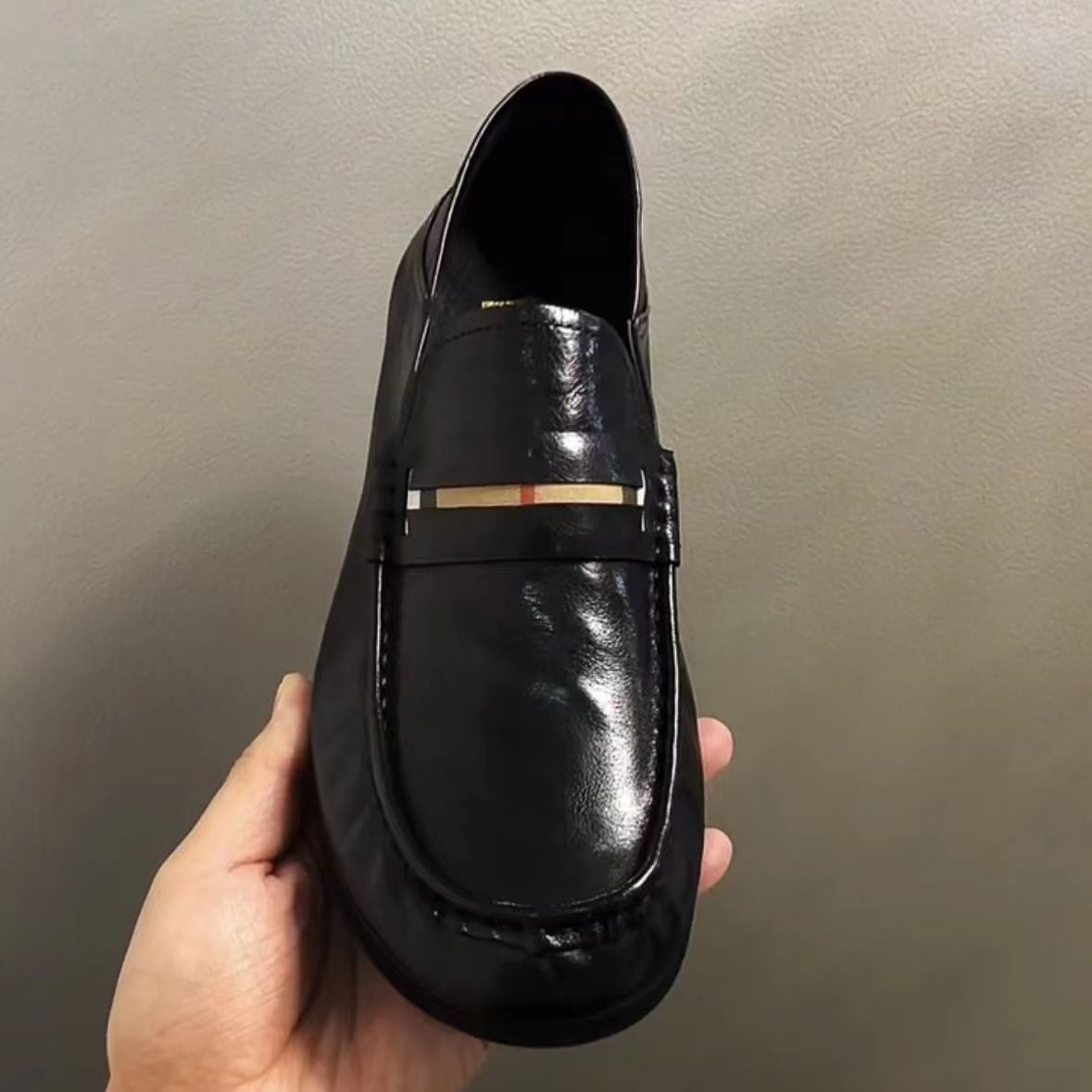 2025 New Summer Genuine Le Fu Men's Business Casual Leather One Step Lazy Bean Trendy Shoes_vogvips.com