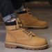 European Warm Series Martin Autumn Winter New Motorcycle Workwear Short British Style Outdoor Hiking Thick Sole Yellow Boots For Men_vogvips.com