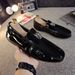 Spring New Men's Patent Leather Loafers Breathable Soft Soled British Style Casual Slip-On Leather Shoes Trendy_vogvips.com