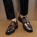 Euro Step Fashion Trend Brogue Youth Low-top Casual Large Men's Leather Shoes 38-40 Size_vogvips.com