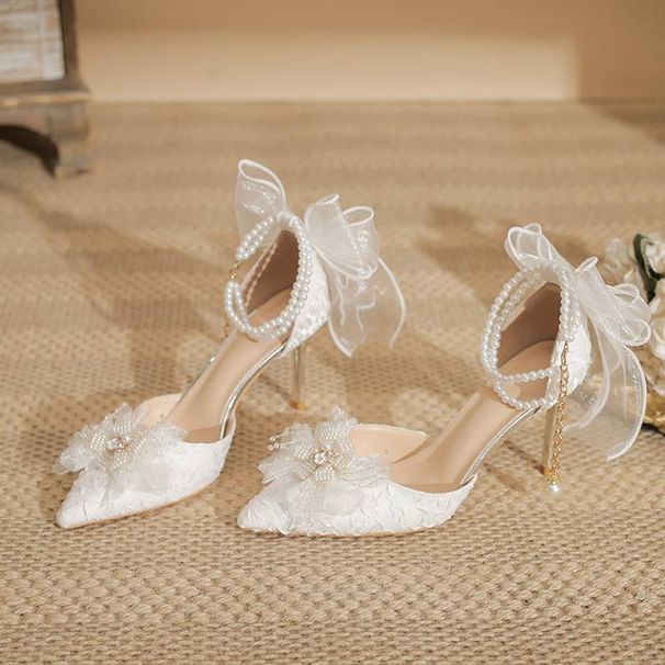 Women's Shoes For Daily Wear, All Match White Bridal Shoes, Wedding Shoes, Classic Style Elegant Basics Casual Business Wedding Party Single Shoes_vogvips.com