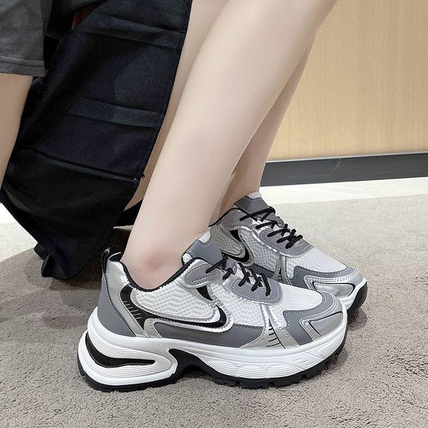 Dad Shoes Women's Mesh Breathable Super Hot New Lightweight Thick Sole Heightening Versatile Sports Shoes_vogvips.com