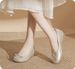 NEW French-style High-heel Ballet Flat-toe Open-toe Shoes, Flat-bottomed, Evening Shoes, Women's Silver-colored Leather Shoes_vogvips.com