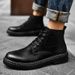 Men's Thick-soled Martin Boots Men's Short Boots Leather Boots Fleece Thermal Boots Tooling Boots_vogvips.com