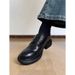 5cm Cushioned Feel~ Velcro Versatile Soft Thick-soled Loafers, British Style Women's Small Leather Shoes, Deep-cut_vogvips.com