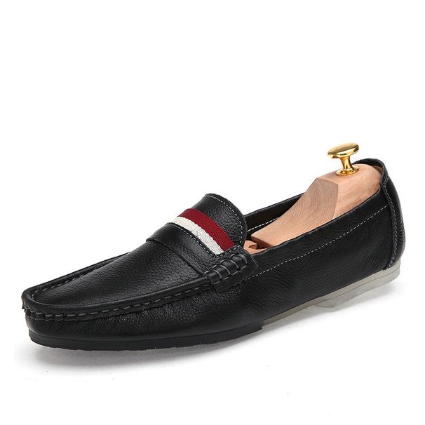 Xunqi Chunqiu Doudou Men's Casual Versatile Leather British Style Fashion Casual Shoes Slip-On Driving Ultra Soft_vogvips.com