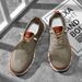 Men's Breathable Knit Casual Sneakers - Lightweight Slip-On Walking Shoes, Elastic No-Tie Laces, Comfortable Work &_vogvips.com
