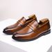 New Releases In December Summer Men's Genuine Leather Penny Business British Casual Shoes Black Slip-On Loafers Large Size_vogvips.com