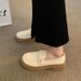 French Le Fu Women's 2025 New Summer Spring Single Thick Soled Explosive Evening Beans With Skirts Small Leather Shoes_vogvips.com