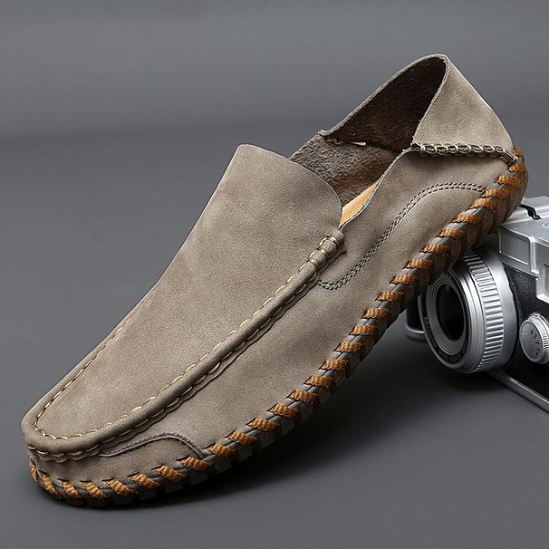 Men's Shoes Spring And Autumn New Breathable Casual Cowhide Sole Driving Slip On Shoes Soft Sole Genuine Leather Handmade Men's Shoes_vogvips.com