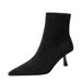 2738-1 French Classic Retro Style Suede Pointed Toe Slim Single Thin Mid Heel Versatile Melard Short Boots For Women_vogvips.com
