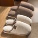 Winter Plush Cross Strap Cotton Slippers For Indoor Warmth, Enlarged Plush Slippers For Women_vogvips.com