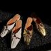 French Niche Design Square Toe Hollow Pleated Half Mules With Metal Buckle For Women Summer Outdoor Slippers_vogvips.com