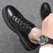 Translation: Men's Shoes For Spring And Summer - Casual Shoes, Height Increasing Chef Shoes, Black Work Shoes, Korean Style Martin Shoes For Men._vogvips.com