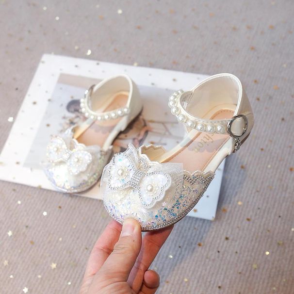 New Girls' Shoes Children's Princess Shoes Girls' Bow Crystal Leather Shoes Rhinestone Shining Shoes_vogvips.com