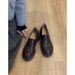 Cowhide Version~ Genuine British Style Thick-Soled Loafers For Women Versatile Commuting Round-Toe Retro Chunky Heel_vogvips.com