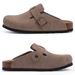 Crestar Women's Suede Clogs Lady Fashion Buckle Leather Mules Comfort Cork Footbed Potato Shoes With Arch Support Beach_vogvips.com
