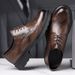 Euro Step Genuine New Formal Brogue Leather High-end Business British Thick-soled Men's Shoes Top Layer Cowhide_vogvips.com