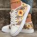 Fashion Printed Sun-Flower Strap Casual Shoes_vogvips.com