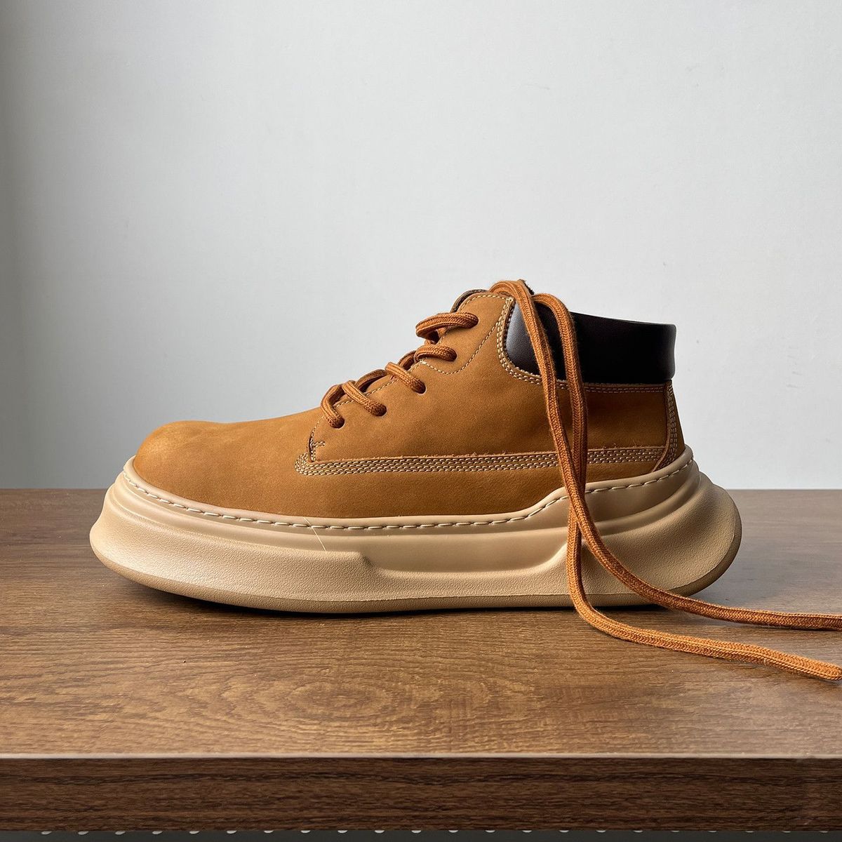 Sneakers Designer Niche High-top Men's Top Layer Cowhide Fashion Casual Shoes Thick Sole Lightweight Martin Boots_vogvips.com