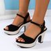 One Line Strap Strap Strap High Heels Braided Straw Sandals Every Fashion Fish Mouth Thick Sole_vogvips.com