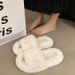 Autumn Winter Internet Celebrity Thick Sole Furry For Women New Korean Fashion Plush Home Outdoor One-Word Cotton_vogvips.com