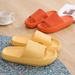 4CM Thick Sole Slippers For Women, Summer Bathroom Shower Home Use EVA Soft Sole Large Size Stepping On Feces Feeling Cool Slippers_vogvips.com