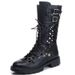 2025 Summer New Versatile Middle Heel Cool Black Mesh Eye Tube Hollow Hole Martin Boots For Women_vogvips.com