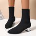 2025 New Fashion Boots Large Skinny Boots Women's Middle Heel Winter Knitted Pointed Breathable And Elastic Skinny Boots_vogvips.com