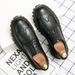 Korean version breathable business soft leather dress men small round head lace-up wedding three-joint Oxford shoes_vogvips.com