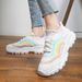 Spring New Korean Breathable Flyknit Women's Couple Sports Female Student Running Shoes_vogvips.com