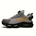 Men's Steel Toe Safety Work Shoes,Breathable Mesh & Microfiber Leather Upper,PU Air Cushion Sole For Miners, Construction & Factory Workers Work Shoes_vogvips.com