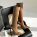 Women's Pointed Toe Stiletto Knee High Boots Over The Knee Stretch Slim Fit Boots With High Heel Fashion Tall Boots High Top Boots For Petite Women_vogvips.com