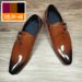 Aofu Footwear 3756 New Pointed Business Leather European Edition Metal Buckle Men's Shoes_vogvips.com