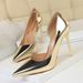 18188-1 Style Shoes Simple Thin Metal High Heel Shallow Notched Side Hollow Sexy Single Shoe_vogvips.com