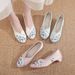 Women’s Shoes Spring New Elegant Ancient Style Pointed Toe Women's Shoes Old Mid Heel Cloth Shoes All Match Cheongsam Shoes_vogvips.com