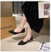 French-style Elegant Pointed-toe Low-heel Women, New Model To Match Skirts, Fairy Yellow Closed-toe Sandals For Women In_vogvips.com